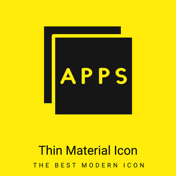 Aplicativos ícone material amarelo brilhante mínimo - Vetor, Imagem
