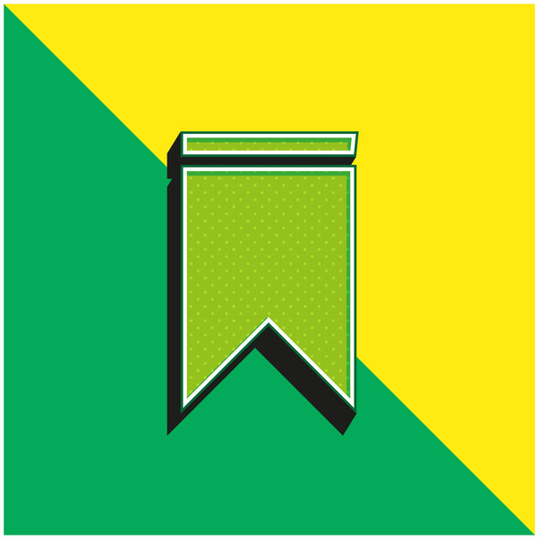 Добавьте в закладки зеленый и желтый современный 3d векторный логотип - Вектор,изображение