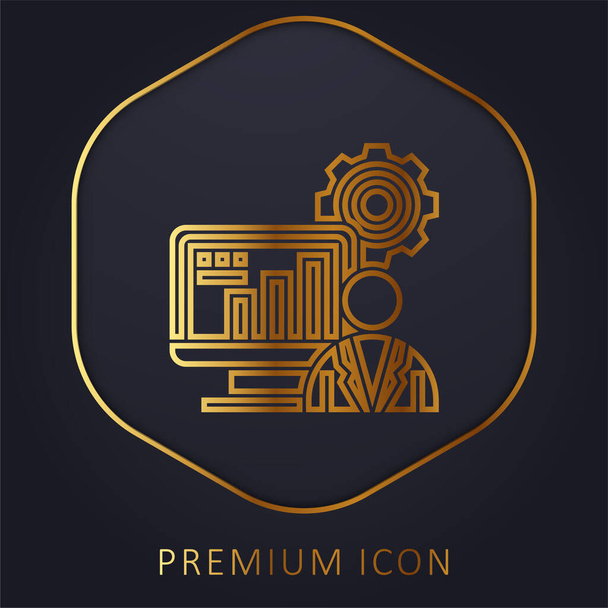 Administrador de línea dorada logotipo premium o icono - Vector, imagen
