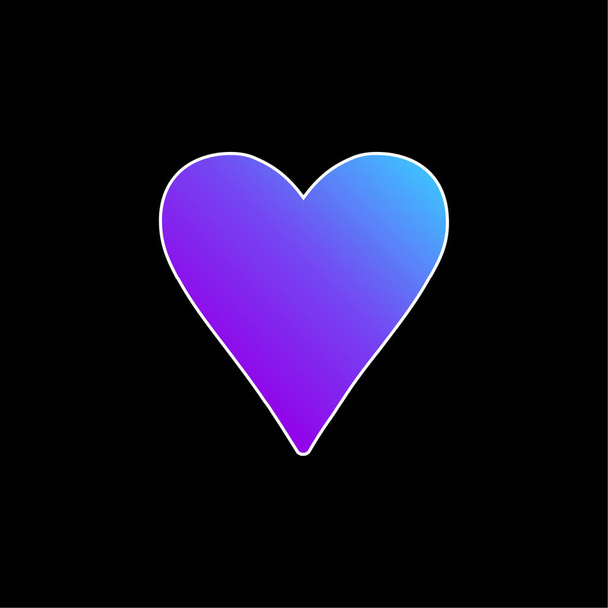 Black Heart Love Symbol niebieski gradient wektor ikona - Wektor, obraz
