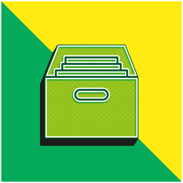 Archivo verde y amarillo moderno 3d vector icono logo - Vector, imagen