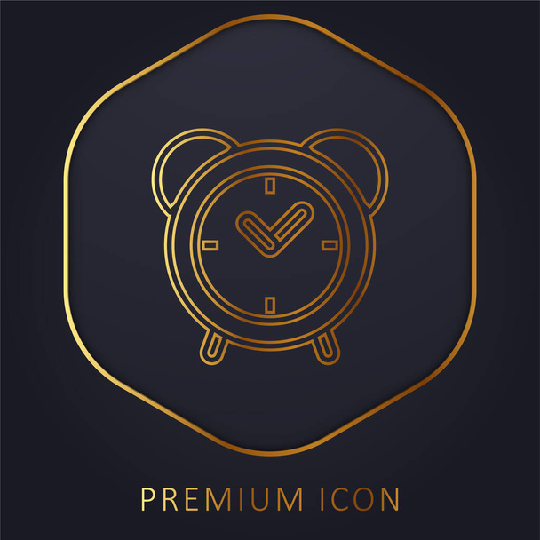 Réveil ligne d'or logo premium ou icône - Vecteur, image