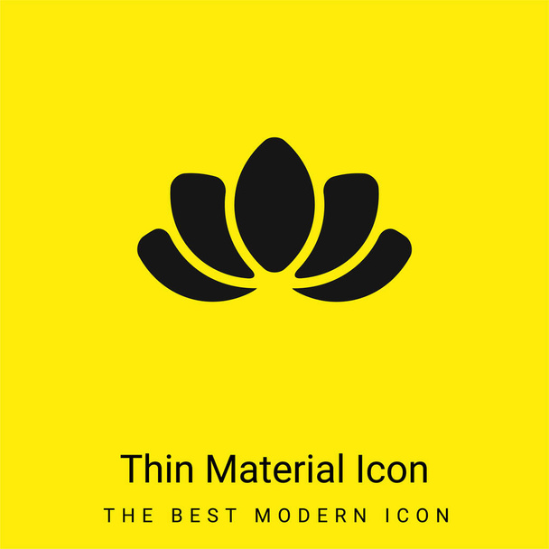 Piękny Kwiat Lotosu Minimalne jasnożółty materiał ikona - Wektor, obraz