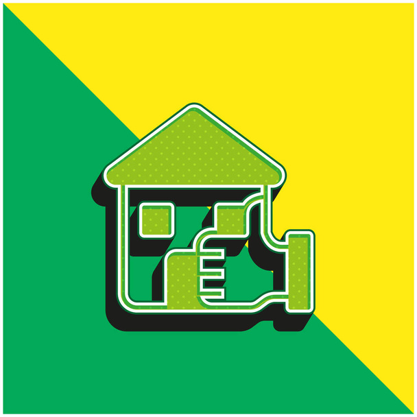 Melhor escolha verde e amarelo moderno logotipo vetor 3d ícone - Vetor, Imagem