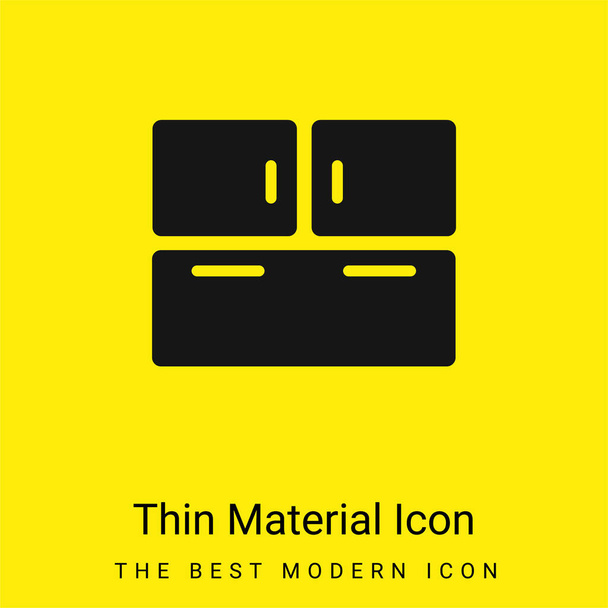 Большой шкаф минимальный ярко-желтый значок материала - Вектор,изображение
