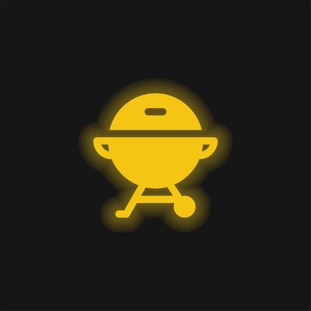 Bardak sarısı parlayan neon simgesi - Vektör, Görsel