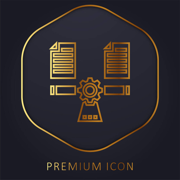 Balanceren gouden lijn premium logo of pictogram - Vector, afbeelding