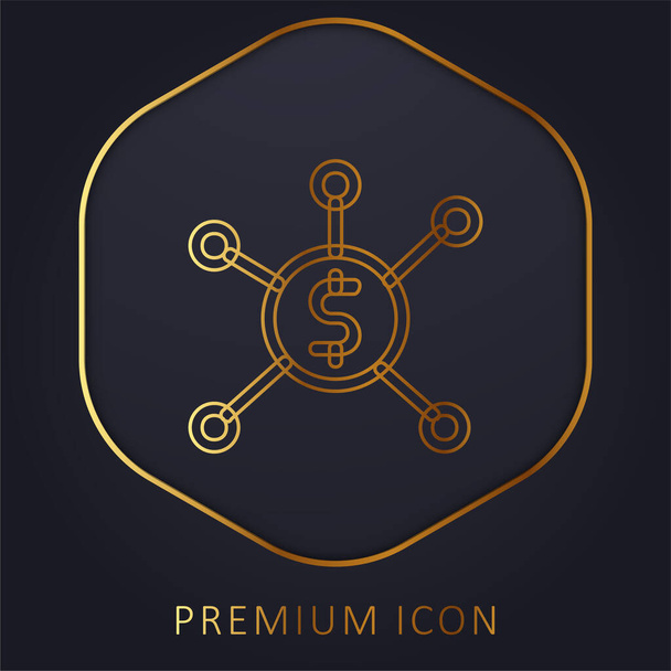 Banking linea dorata logo premium o icona - Vettoriali, immagini