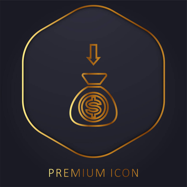 Frecce linea dorata logo premium o icona - Vettoriali, immagini