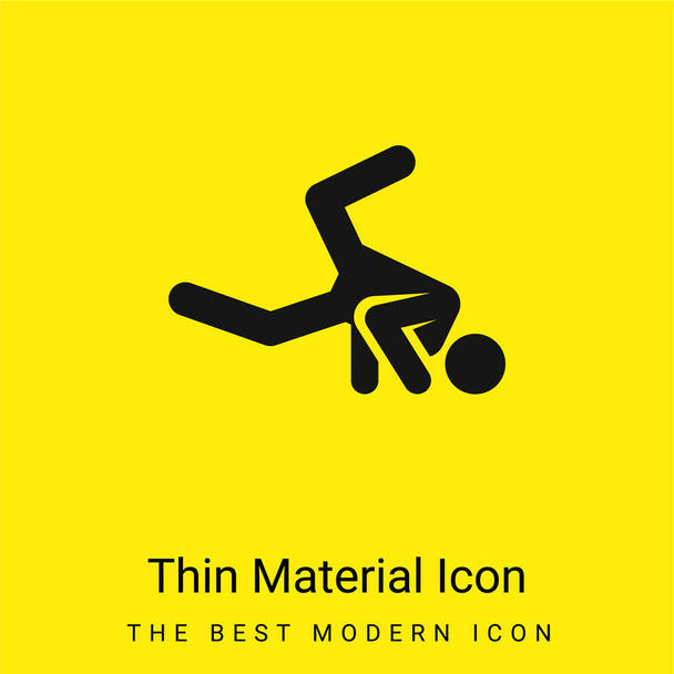 Breakdance minimale icône de matériau jaune vif - Vecteur, image