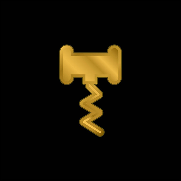 Şişe Açıcı altın kaplama metalik simge veya logo vektörü - Vektör, Görsel