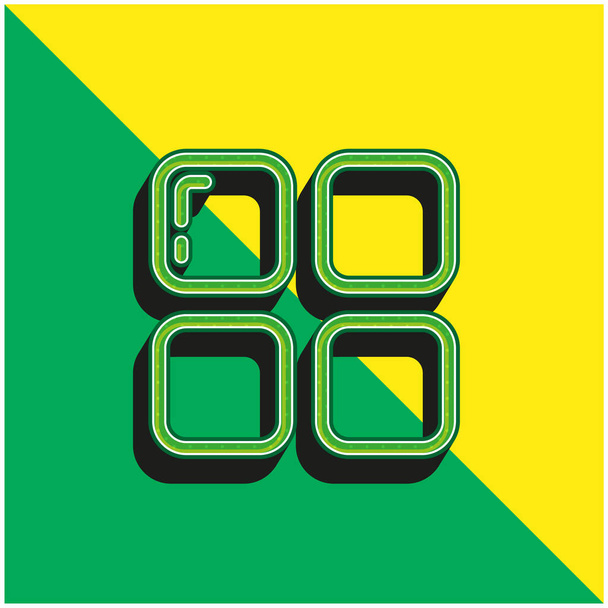 Apps Green and yellow modern 3d vector icon logo - Vector, Image