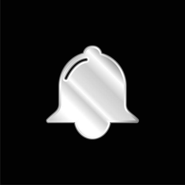 Bell Black Shape postříbřená kovová ikona - Vektor, obrázek