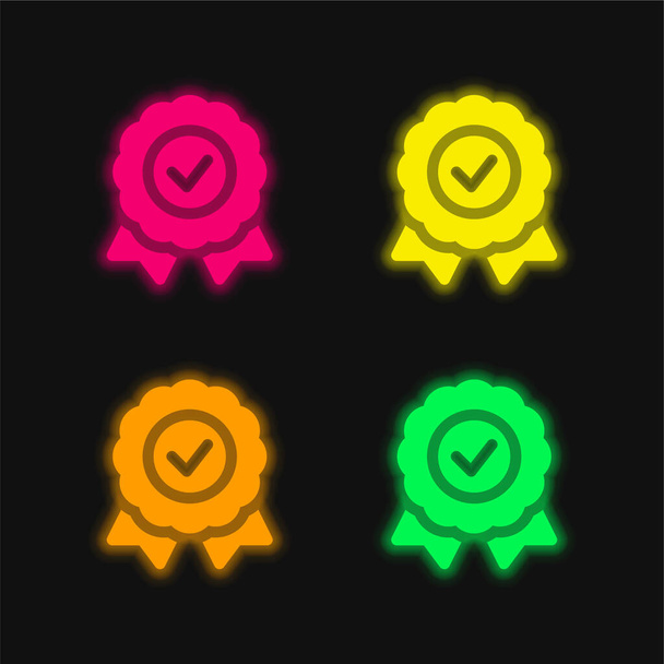 Значок чотирьох кольорів, що світяться неоном Векторна піктограма
 - Вектор, зображення