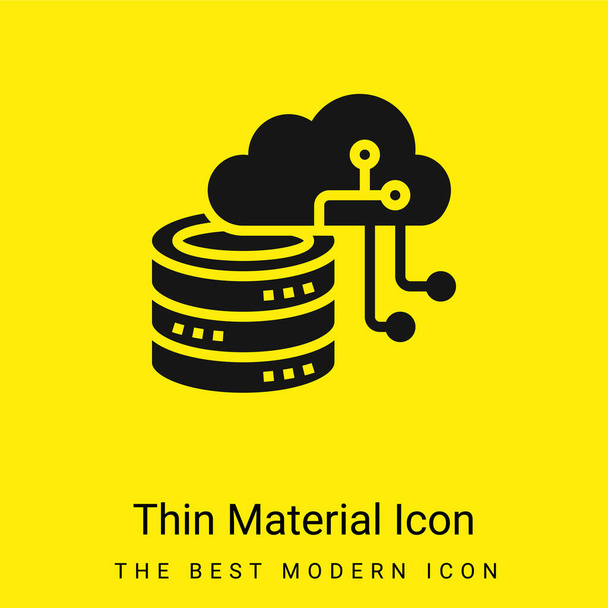 Inteligência artificial ícone material amarelo brilhante mínimo - Vetor, Imagem