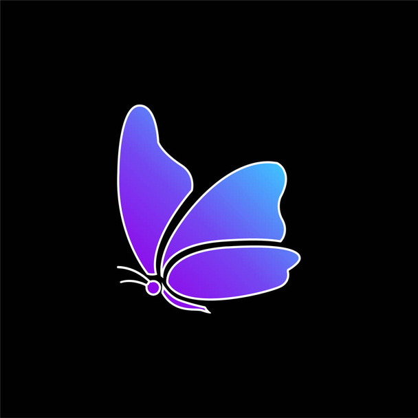 Grande asa borboleta azul gradiente vetor ícone - Vetor, Imagem