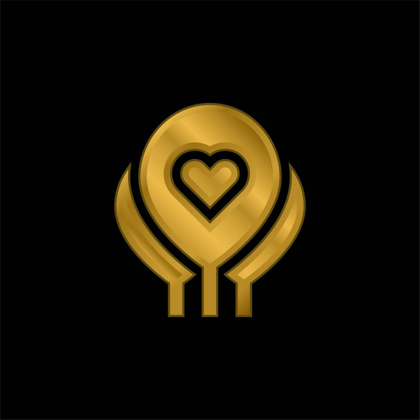 Повітряні кулі Золота металева іконка або вектор логотипу
 - Вектор, зображення