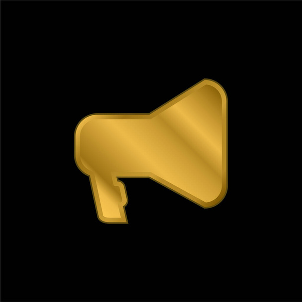 Outil d'amplification Silhouette en plaqué or noir icône métallique ou logo vecteur - Vecteur, image
