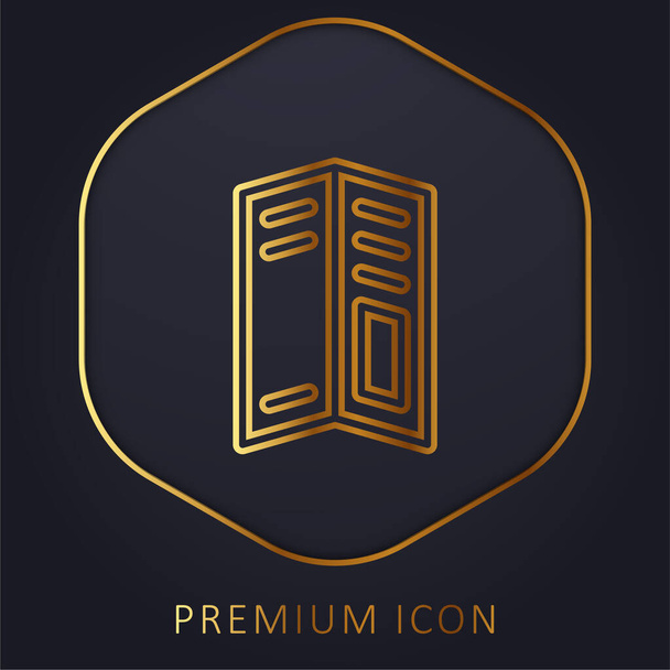 Big Brochure golden line premium logo or icon - Vector, Image