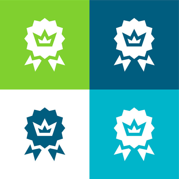 Ocenění Byt čtyři barvy minimální ikona nastavena - Vektor, obrázek