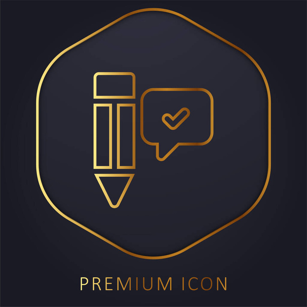 Погодьтеся з логотипом або значком преміум-класу золотої лінії
 - Вектор, зображення