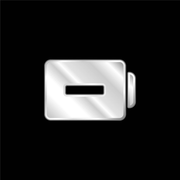 Baterie s minus znakem stříbrná pokovená ikona - Vektor, obrázek