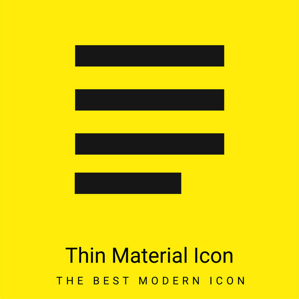 Alinear mínimo icono de material amarillo brillante - Vector, imagen