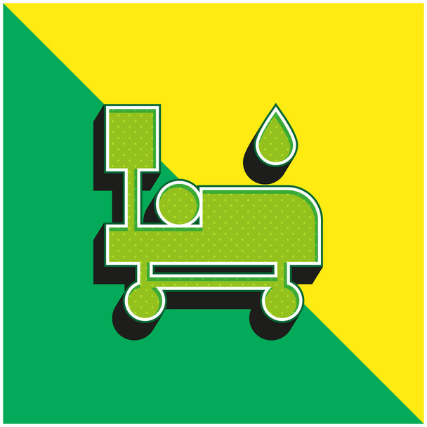Transfusion sanguine Logo vectoriel 3D moderne vert et jaune - Vecteur, image