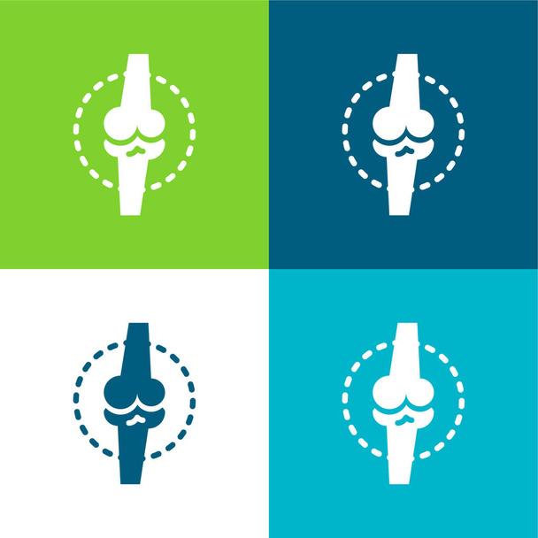 Csont lapos négy szín minimális ikon készlet - Vektor, kép