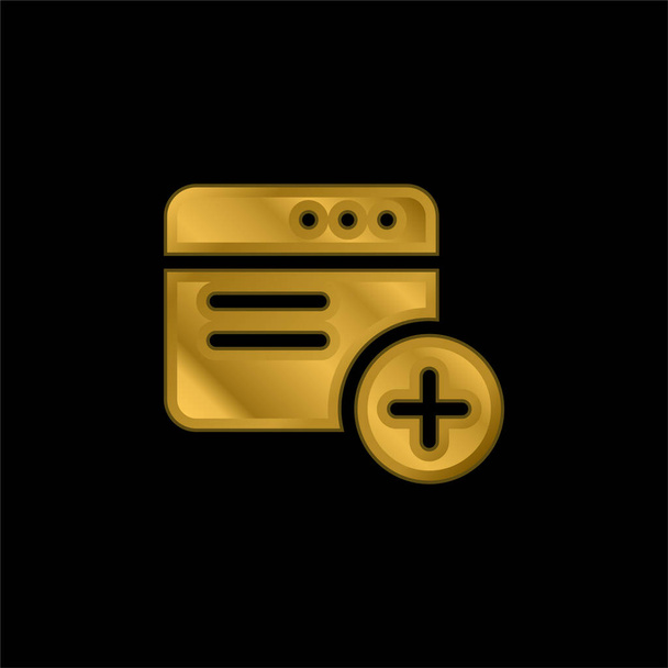 Add gold plated metalic icon or logo vector - Vector, Image