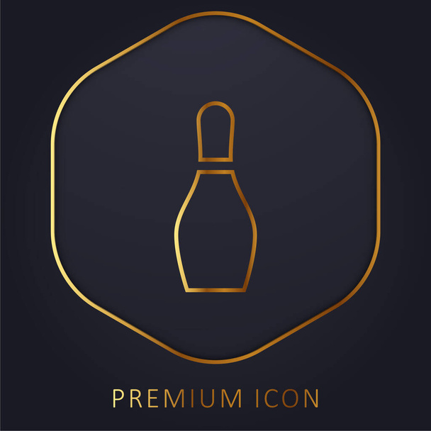Bowling ligne d'or logo premium ou icône - Vecteur, image