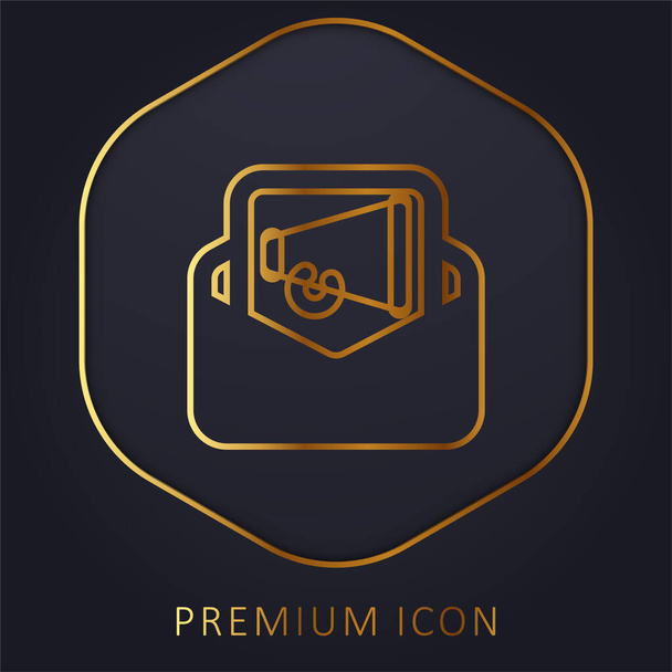 Advertenties gouden lijn premium logo of pictogram - Vector, afbeelding