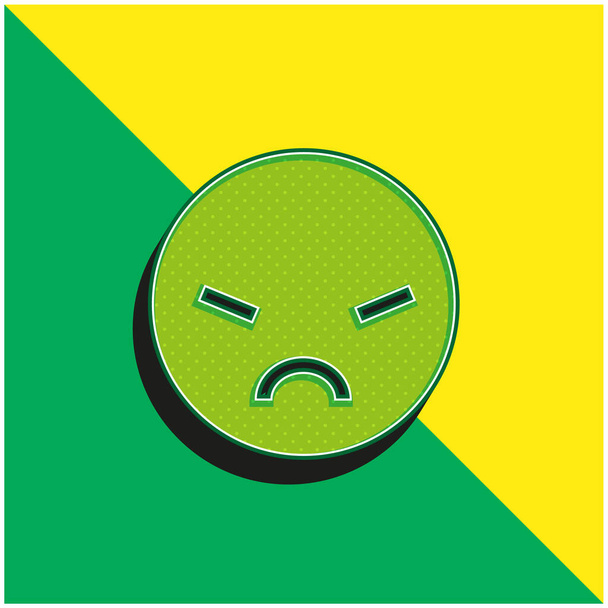 Θυμωμένος πράσινο και κίτρινο σύγχρονο 3d διάνυσμα εικονίδιο λογότυπο - Διάνυσμα, εικόνα