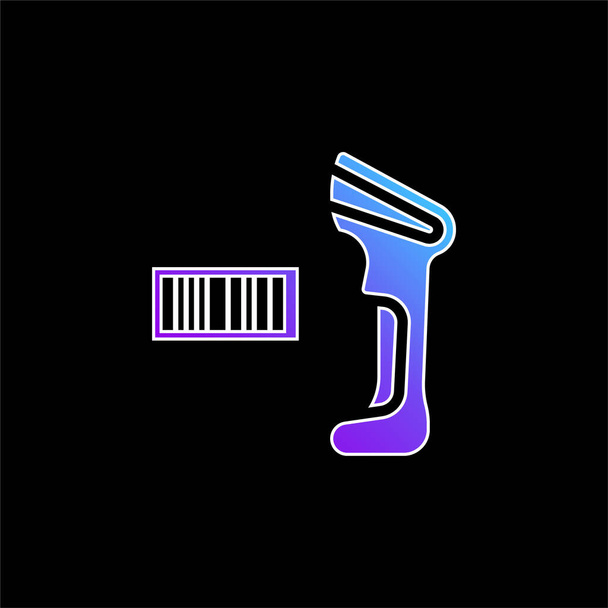 Barcode Scanner blue gradient vector icon - Vector, Image
