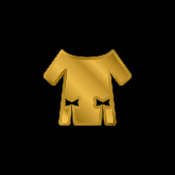 Μπλούζα με δύο κορδονάκια επιχρυσωμένο μέταλλο εικονίδιο ή το λογότυπο διάνυσμα - Διάνυσμα, εικόνα