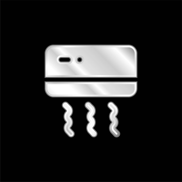 Klimatyzator posrebrzana ikona metaliczna - Wektor, obraz