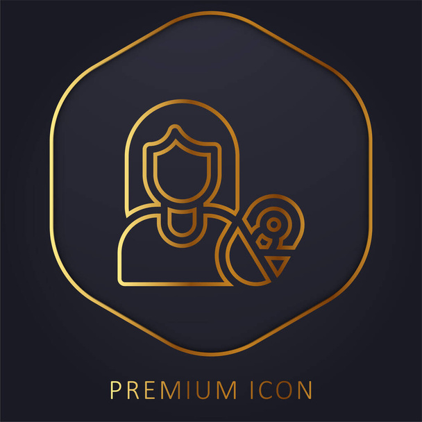 Adoptive Mother golden line premium logo or icon - Vector, Image