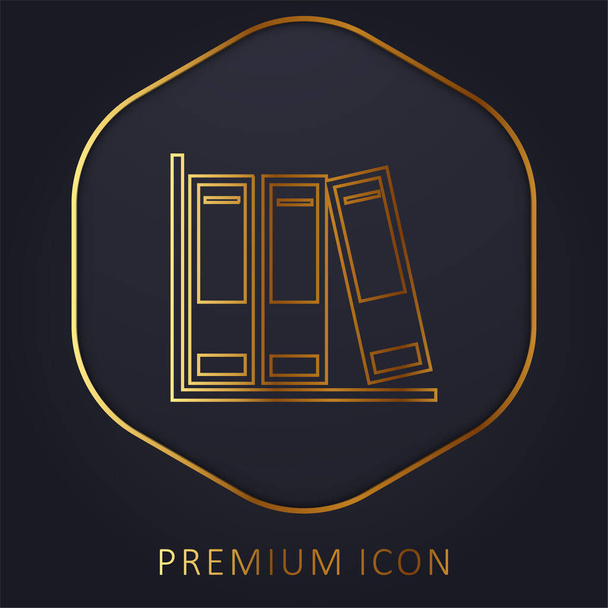 Livres pour étude ligne d'or logo premium ou icône - Vecteur, image