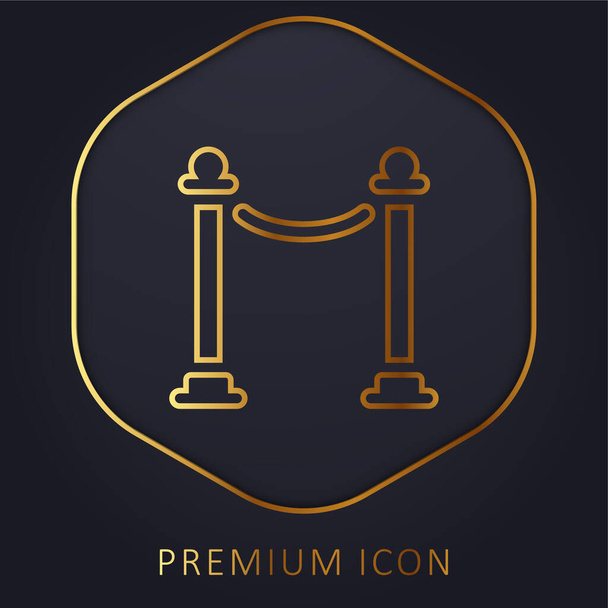 Barrera de línea dorada logotipo premium o icono - Vector, Imagen