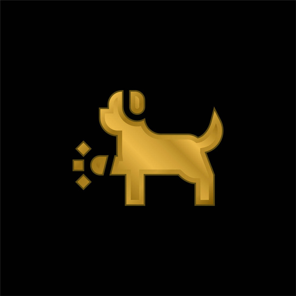 Animal chapado en oro icono metálico o logo vector - Vector, Imagen