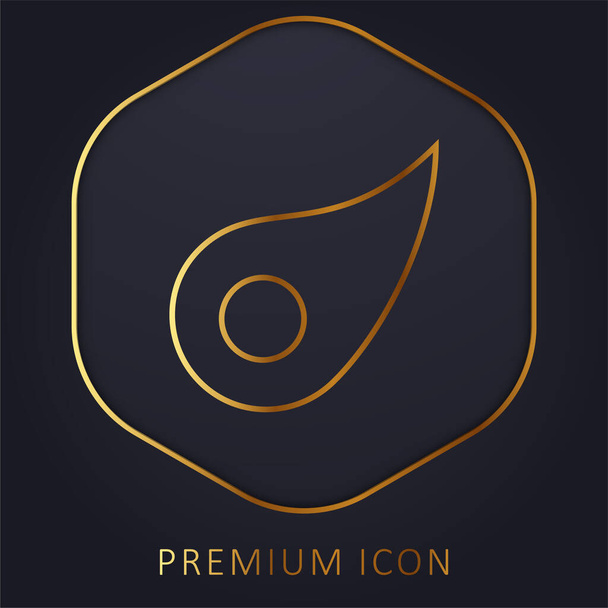 Asteróide linha dourada logotipo premium ou ícone - Vetor, Imagem