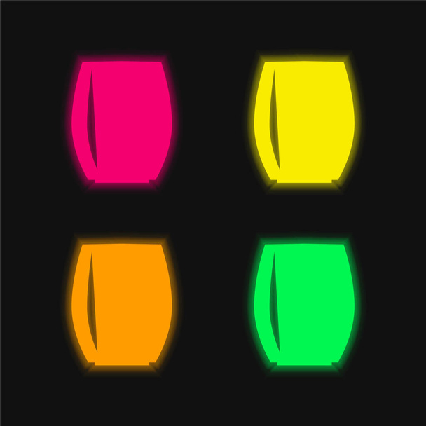 Musta lasi kupera puolin neljä väriä hehkuva neon vektori kuvake - Vektori, kuva