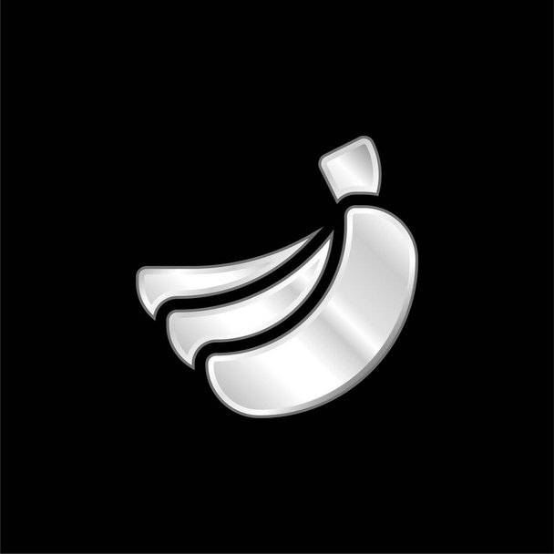 Plátanos plateado icono metálico - Vector, Imagen