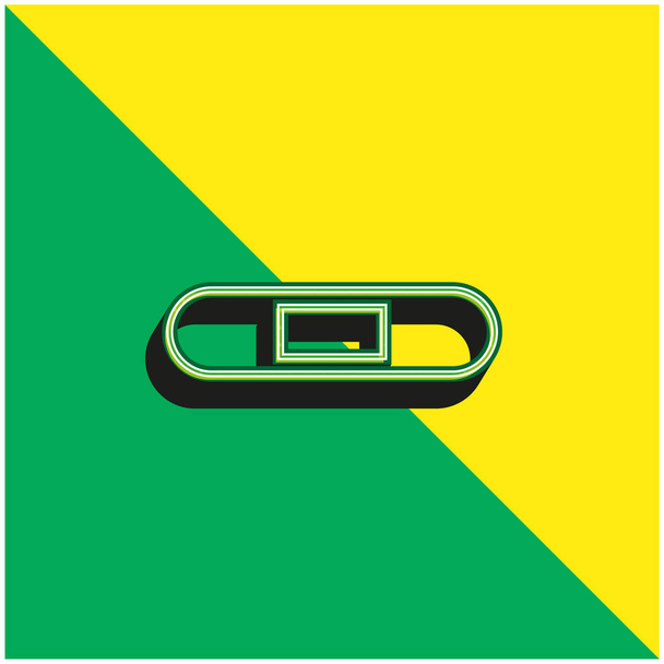 Silhouette de pansement avec blanc Détails Logo vectoriel 3d moderne vert et jaune - Vecteur, image