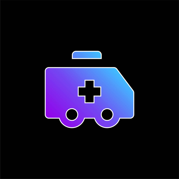 Ícone de vetor gradiente azul de ambulância - Vetor, Imagem