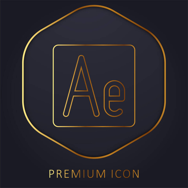 After Effects golden line premium logo or icon - Vector, Image