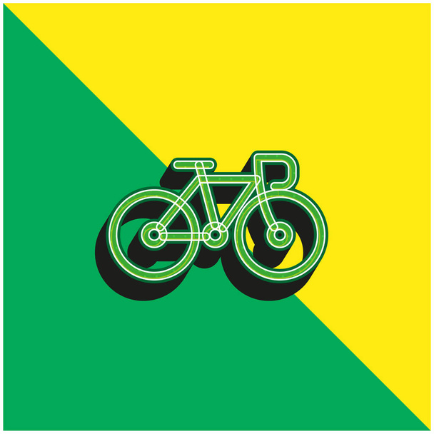 Велосипед Зелений і жовтий сучасний 3d Векторний логотип
 - Вектор, зображення