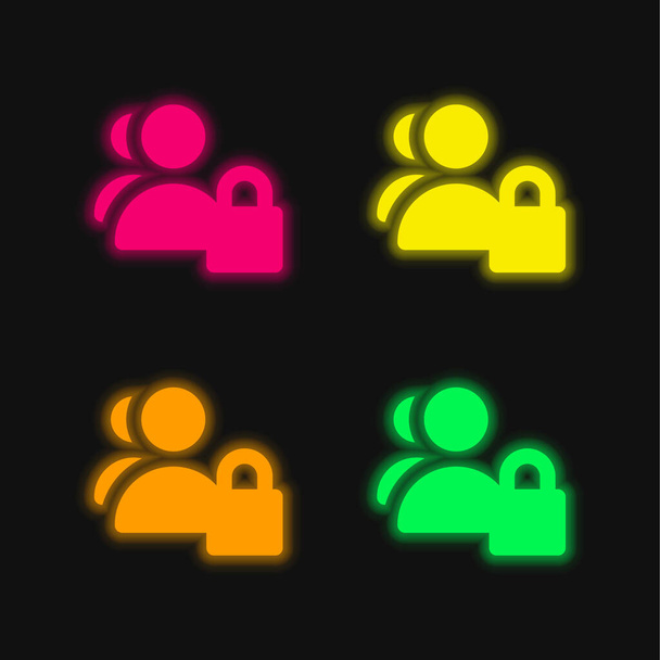 Блок чотирьох кольорів, що світяться неоном Векторна піктограма
 - Вектор, зображення