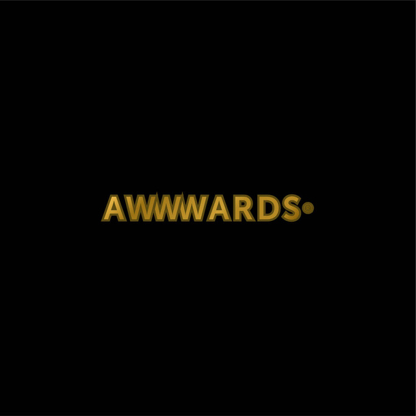 Awwwards Website Logo gold plated metalic icon or logo vector - Vector, Image