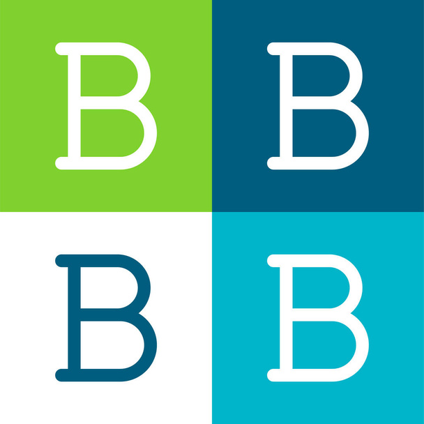 Bold Flat conjunto de iconos mínimos de cuatro colores - Vector, imagen